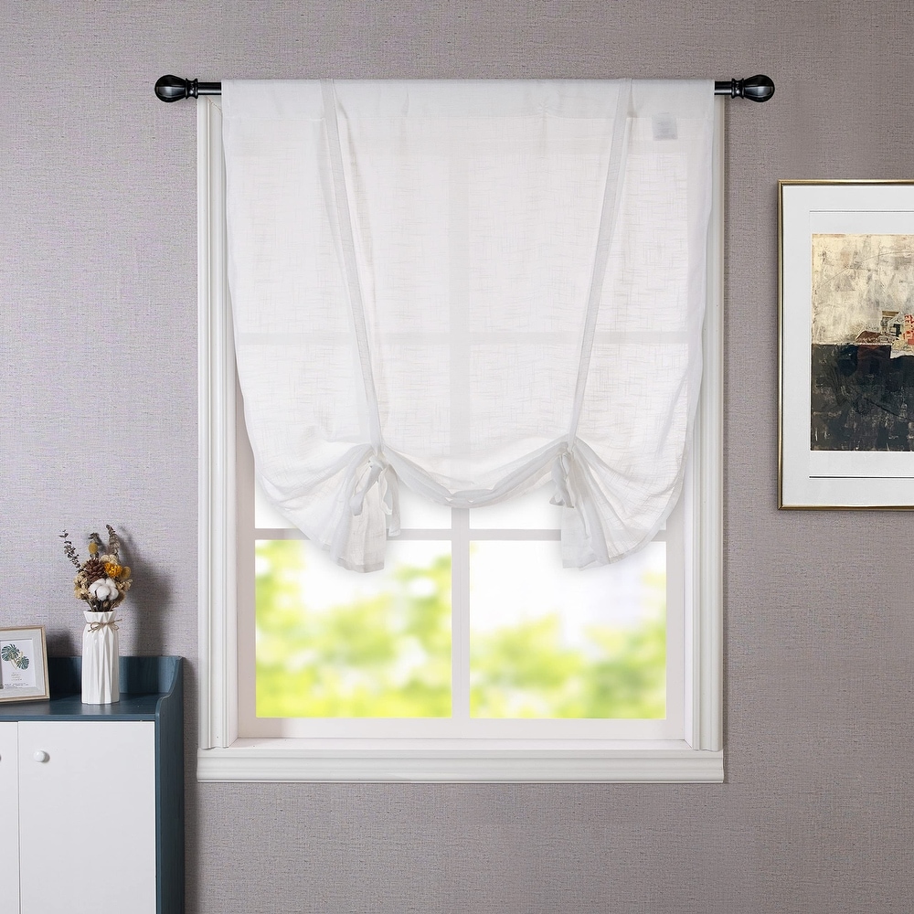 Elegant Blackout Short Roman Curtain Tie-up Shade Sheer for Small Window 04 