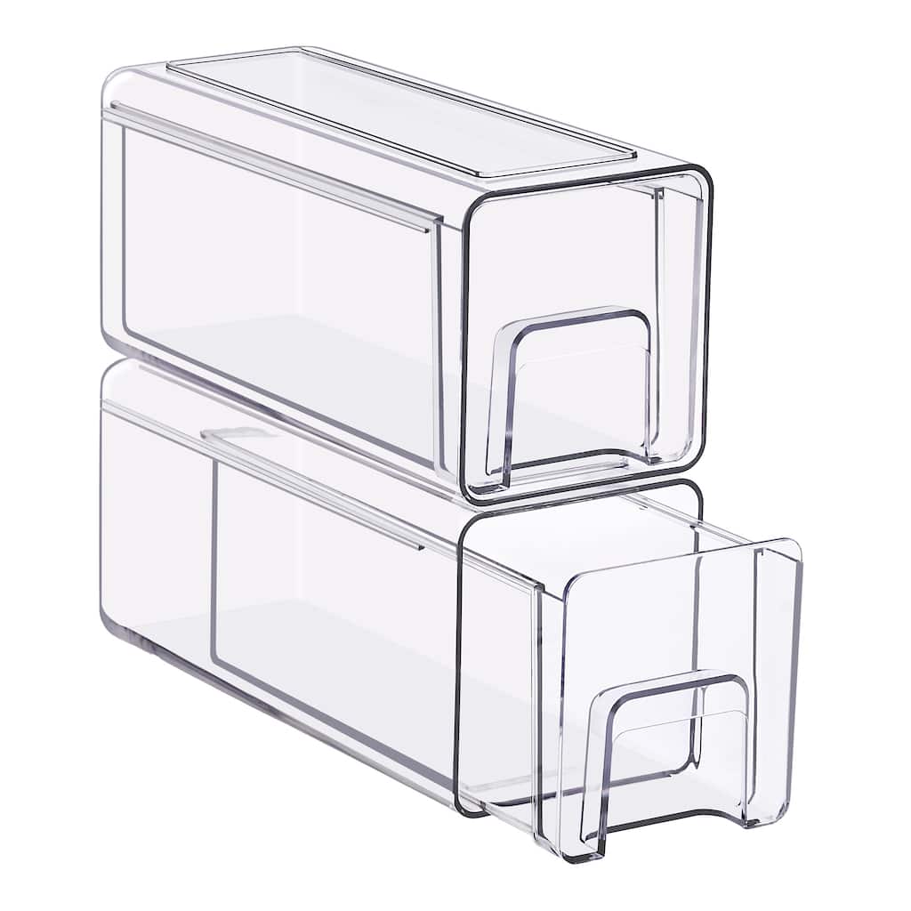 Sorbus Clear Stackable Storage Drawers Case with Handles - for Bathroom, Cabinet, Medicine & Baby Bottle Storage