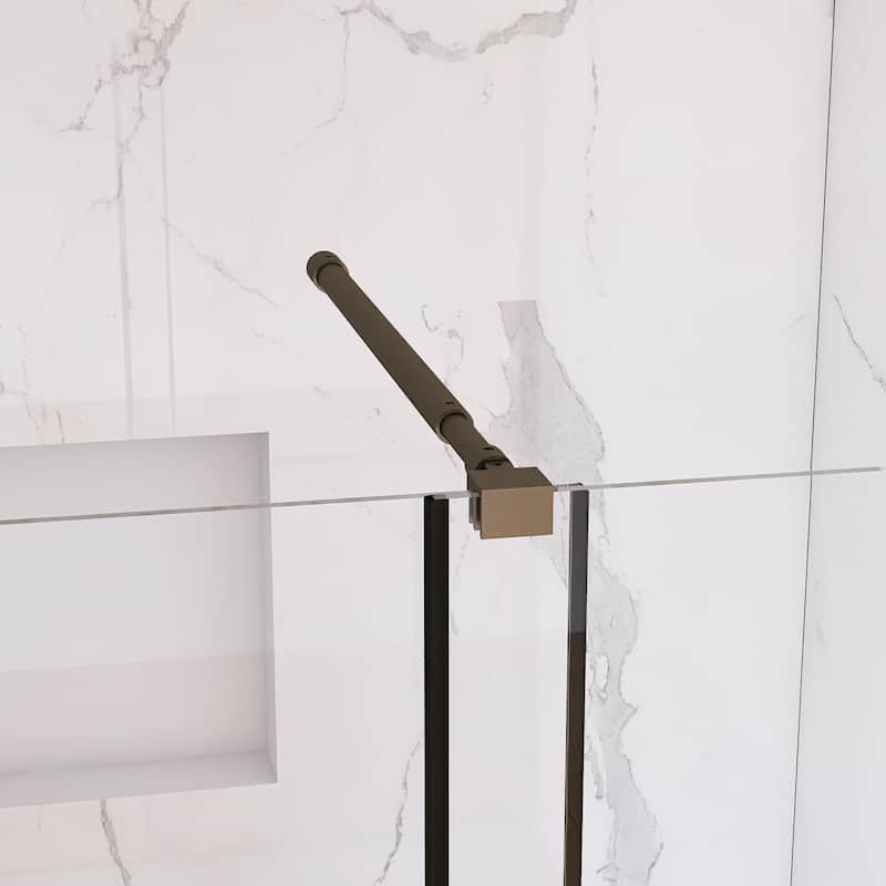 60'' x 72'' Single Sliding Shower Door in Matte Black - 60'' x 0.25'' x 72''