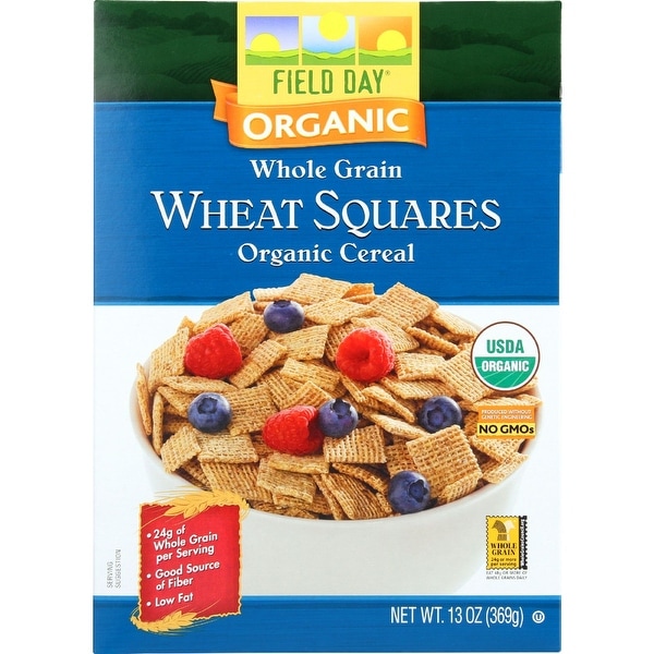 Field Day Cereal - Organic - Whole Grain - Wheat Squares - 13 oz - case of 10