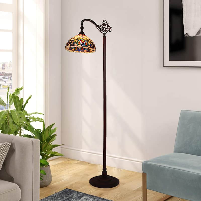Tiffany-Style Victorian Design 1-light Dark Bronze Floor Lamp