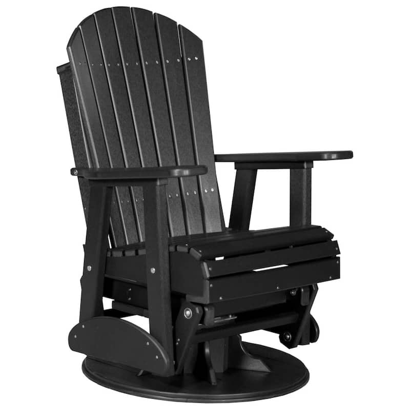 Poly Lumber Adirondack Swivel Glider Chair - Black