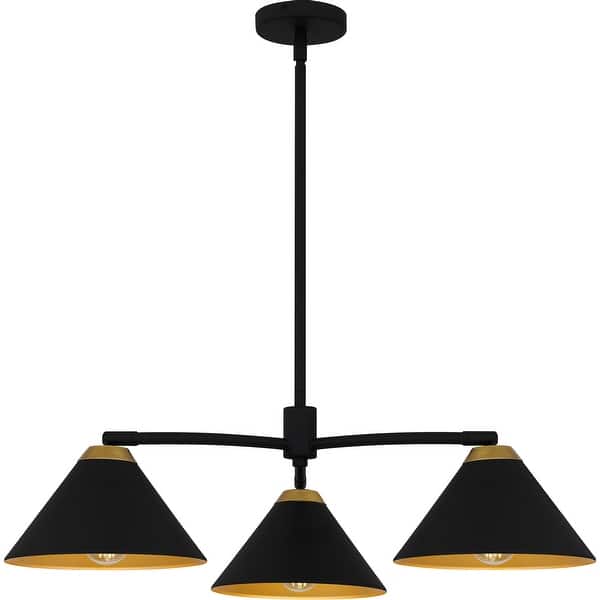 slide 2 of 7, Alscott 3-Light Matte Black Chandelier