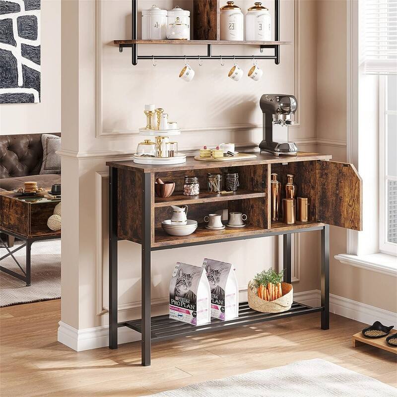 Coffee Bar with Storage Buffet Cabinet Kitchen Sideboard - 13.8"D x 41.7"W x 33"H