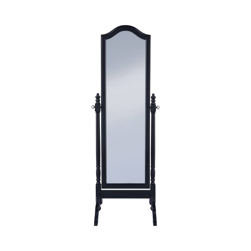 Artistically Charmed Cheval Mirror With Arched Top, Black - A