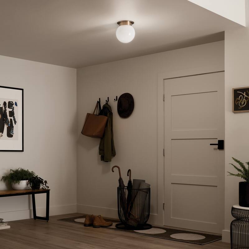 Kichler Lighting Albers 8 in. 1-Light Champagne Bronze Round Flush Mount Light