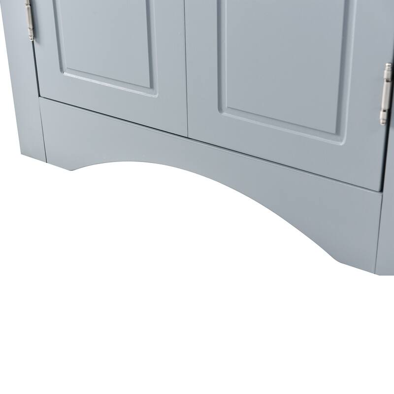 Blue Triangle Bathroom Storage Cabinet with Adjustable Shelves, Freestanding Floor Cabinet for Home Kitchen