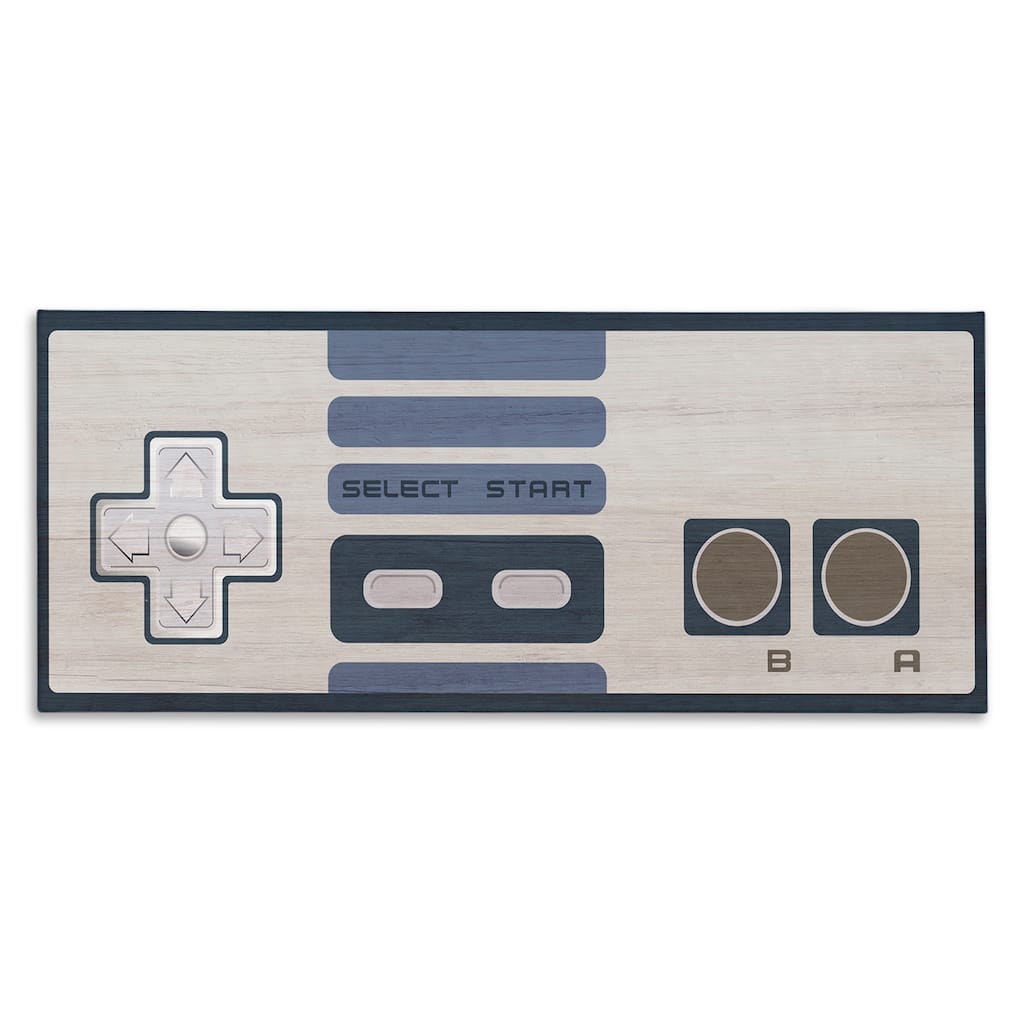 Stupell Vintage Video Game Entertainment System Classic Controller Blue Canvas Wall Art
