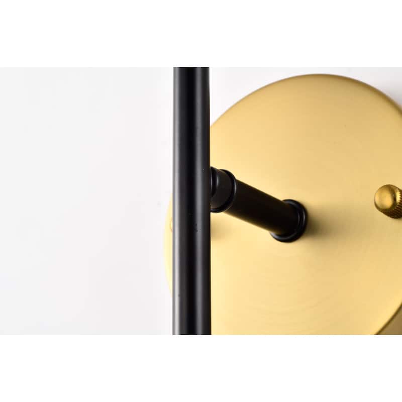 Yasmin 7 Inch Satin Gold and Matte Black Modern Single Wall Sconce