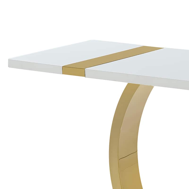Furniture of America Carra Modern 3-Piece Stainless Steel O-Shaped Trestle Base Coffee Table Set