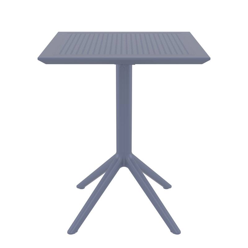 29.5" Gray Folding Square Outdoor Patio Dining Table