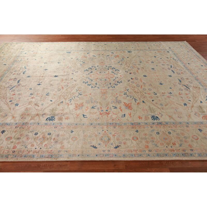 Vegetable Dye Ziegler Oriental Area Rug Hand-Knotted Wool Carpet - 8'11"x 11'10"