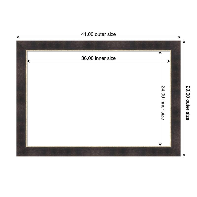 Odin Antique Bronze Framed Dry Erase Magnetic Board - 41 x 29 in