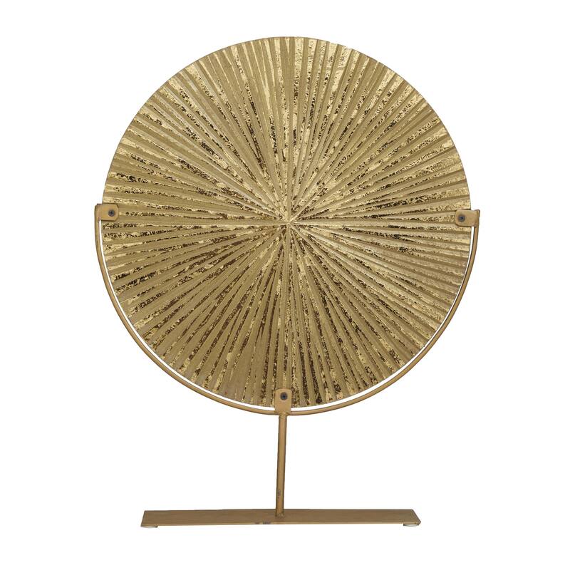 CosmoLiving by Cosmopolitan Gold, Black or White Wood Carved Starburst Decorative Sculpture with Stand