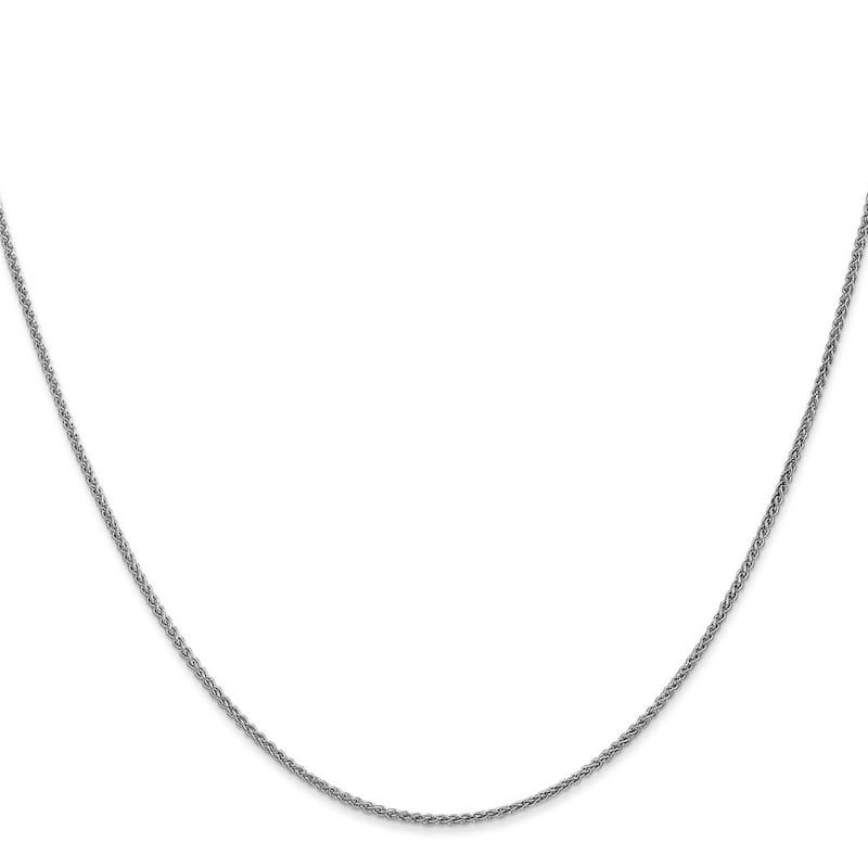 Curata 14k White Gold 1.2mm Wheat Spiga Chain Necklace (Lobster)Length Options: 16 18 20