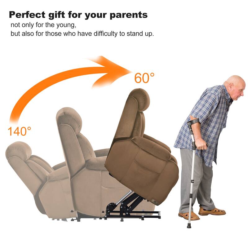 Power Lift Chair Recliner for Elderly with Remote Control,Electric Reclining Sofa,Fabric Power Recliner for Living Room
