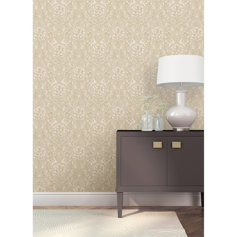NuWallpaper Taupe Enchanted Peel & Stick Wallpaper