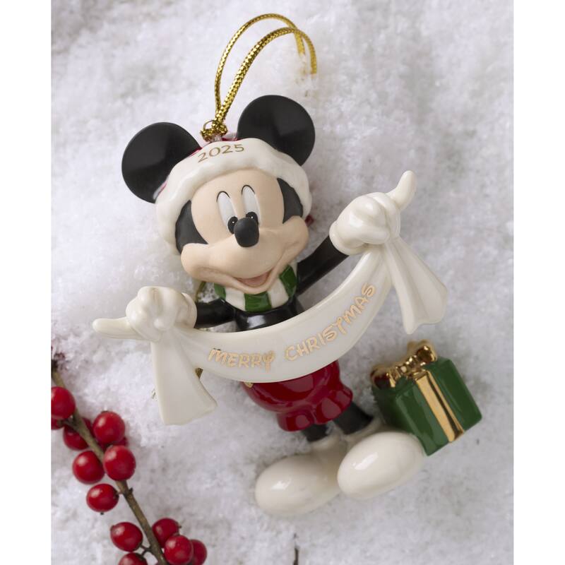 Lenox 2025 Mickey Mouse Merry Christmas Ornament