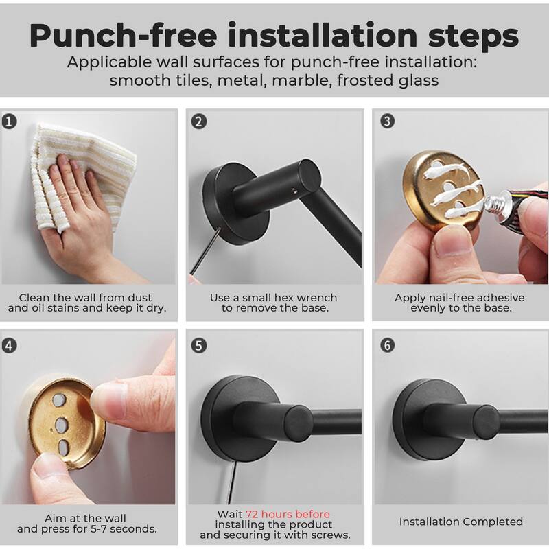 Modern Wall-Mounted Towel Bar - Easy To Install Bathroom Hardware - 1.96'' H X 1.57'' L X 19.68'' D