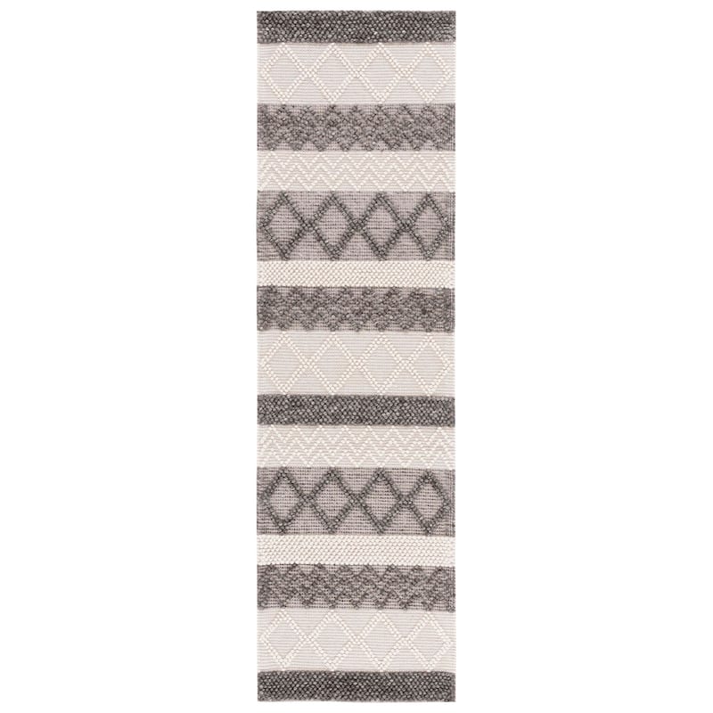 SAFAVIEH Handmade Natura Resmiye Wool Rug - 2'3" x 8' Runner - Ivory/Grey