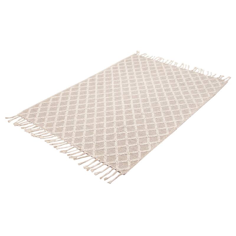 ECARPETGALLERY Braid weave Sienna Grey Wool Rug - 5'2 x 7'8