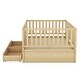preview thumbnail 24 of 25, Full Size Wood Daybed with Fence Guardrails and 2 Drawers Split into Independent Floor Bed and Daybed, Gray