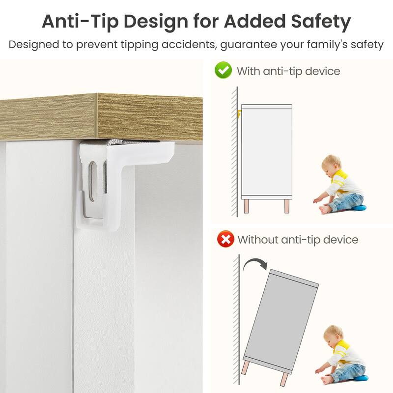 Large 3 Drawer Nightstand with Solid Wood Knobs