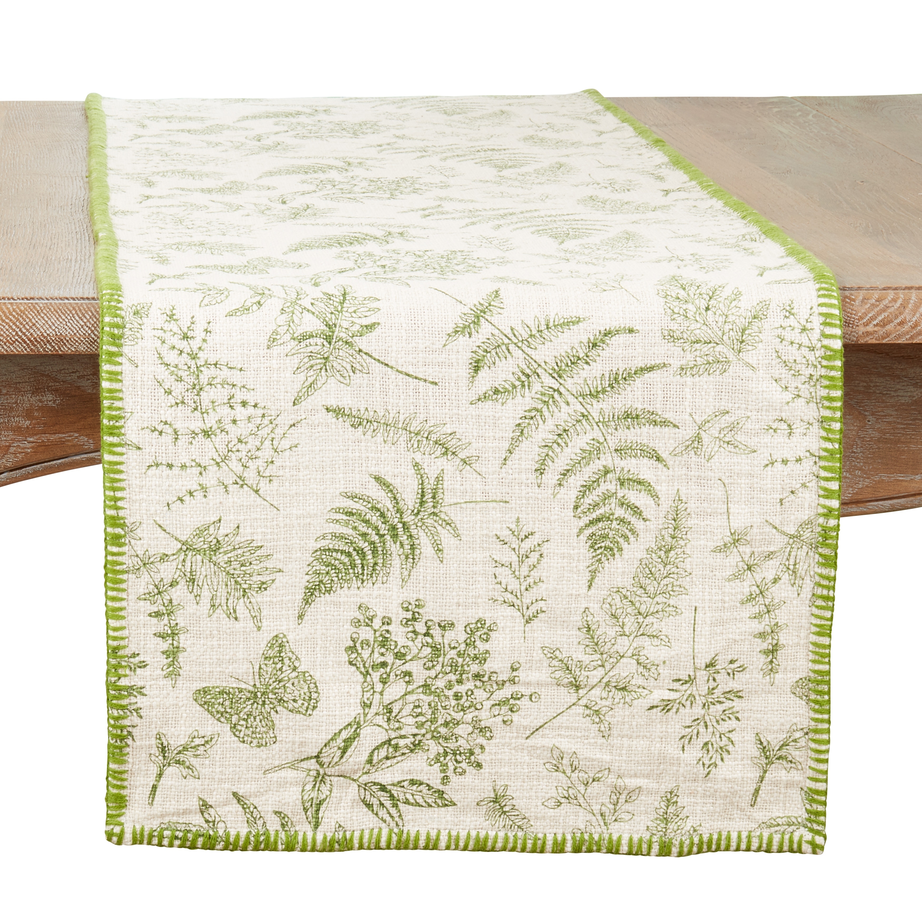Leaf Design Whipstitch Table Runner - 16"x72"