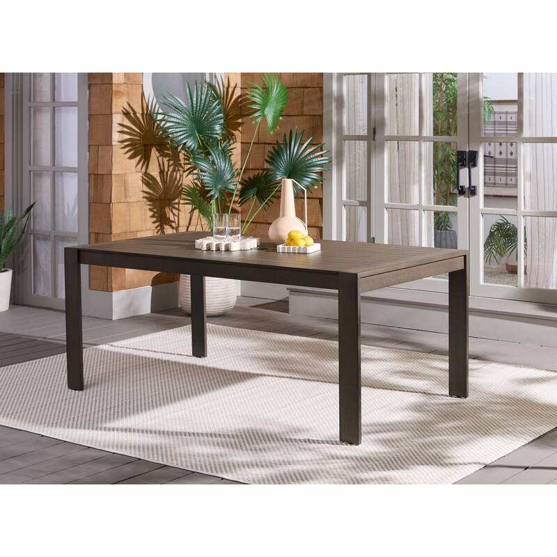 SAFAVIEH Outdoor Living Fash Aluminum 4 Leg Dining Table - 71"W x 37"D x 29"H