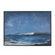 preview thumbnail 1 of 4, Blue Canvas Night Sky Landscape Living Room Framed Wall Art with Black Frame