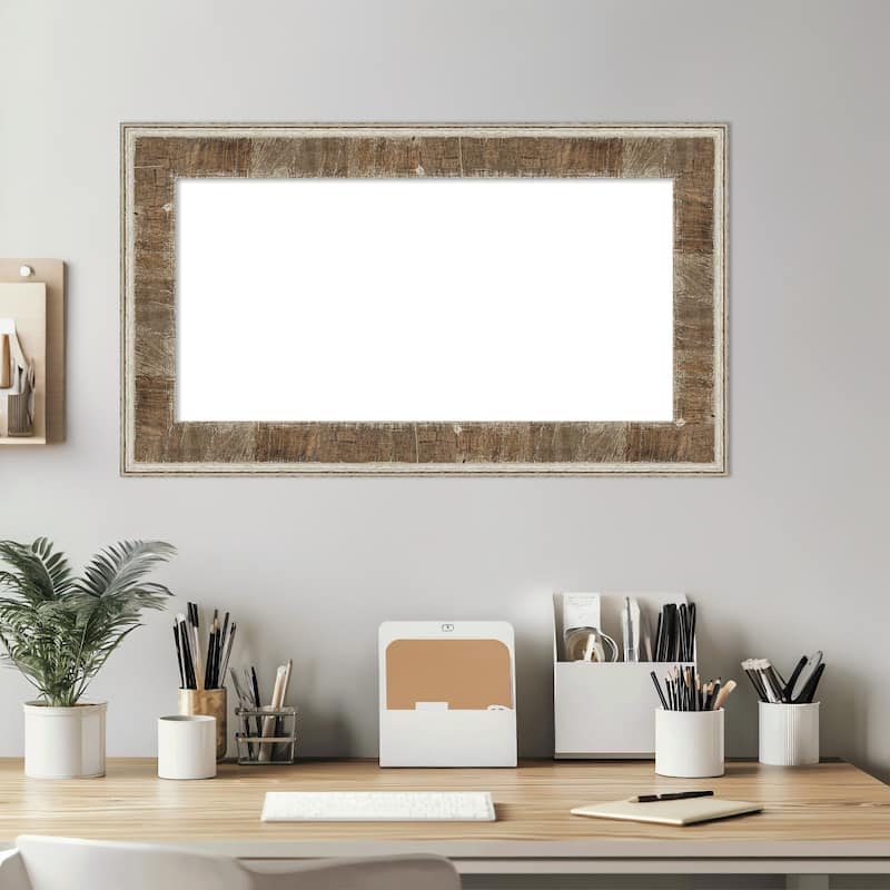 Amanti Art Farmhouse Brown Narrow Framed Dry Erase Magnetic Board