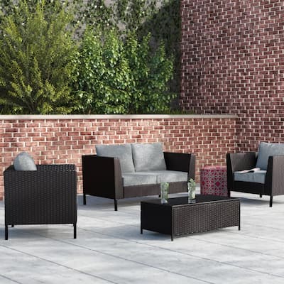 Jules 4-pc Weather Resistant Outdoor Paito Conversation Set with Cushions