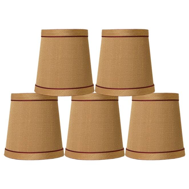 Mini Faux Silk Chandelier Lamp Shade, Clip On, 4 inch Bottom Diameter, 4.75" Height
