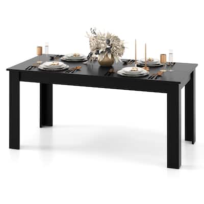 Gymax 63'' Dining Table Rectangular Modern Kitchen Table For 6 People - Coffee - See Details