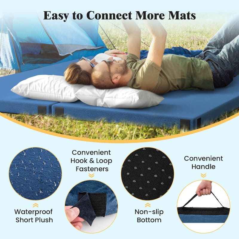 Goplus Memory Foam Camping Mattress with Anti-slip Bottom Travel Bag - See Details