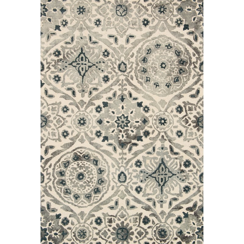 Alexander Home Bella Hand-Hooked Damask 100% Wool Rug