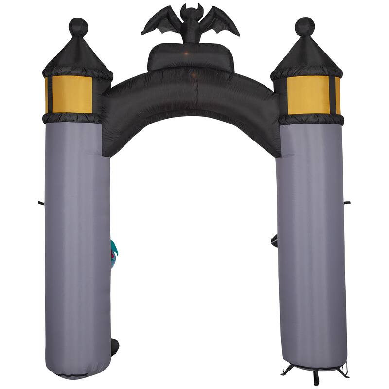 Gemmy Airblown NBC Welcome to Halloween Town Archway Disney, 8.5 ft Tall, Grey