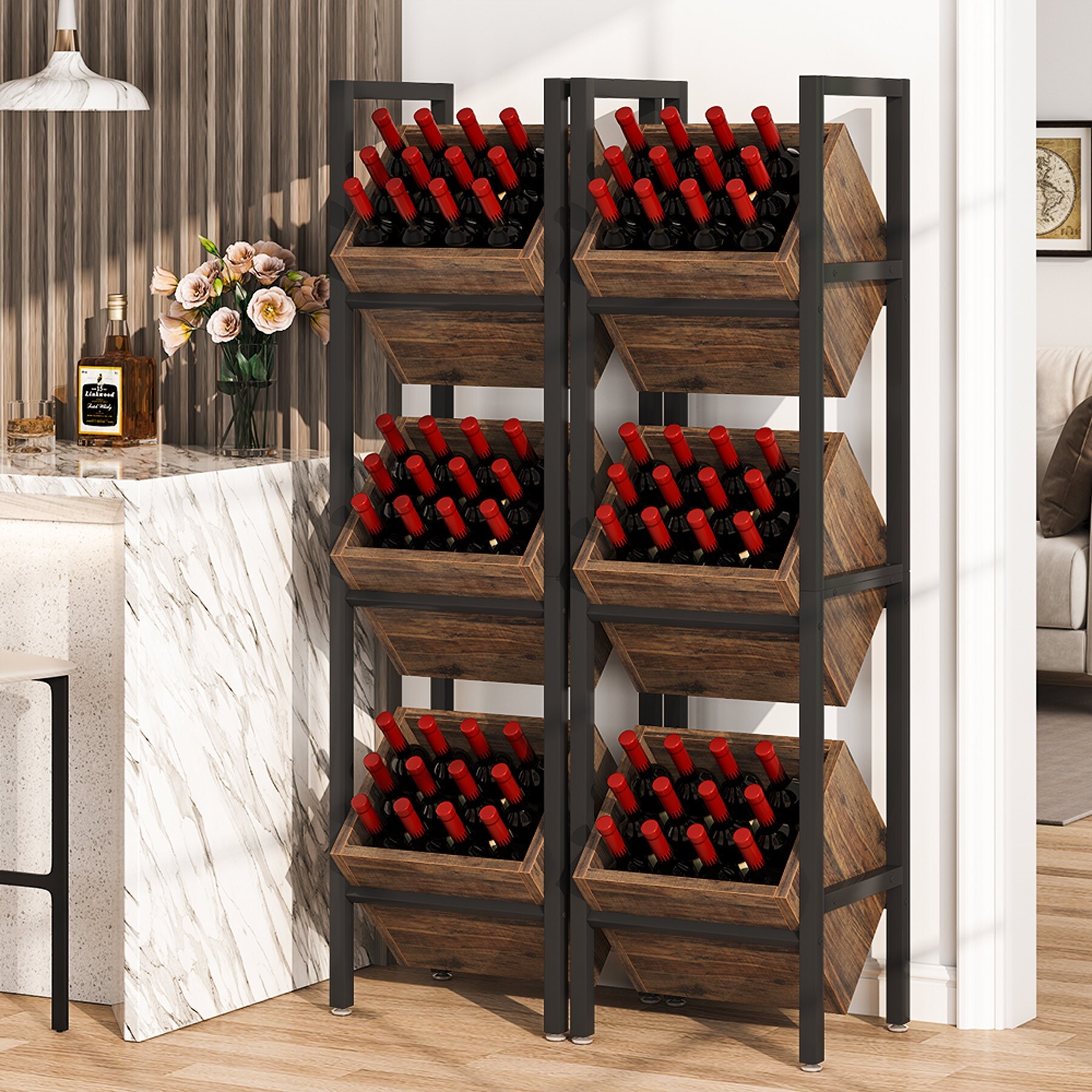 Floor wine hotsell rack modern