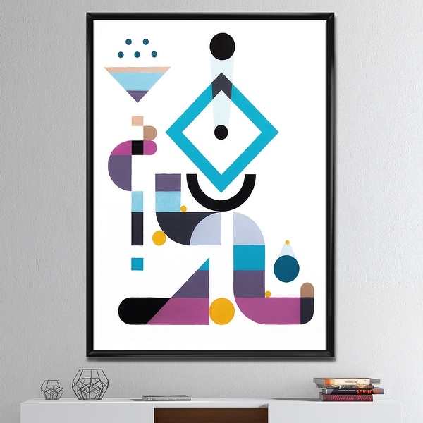 Designart 'Blue Diamond Arrangement' Mid-Century Modern Framed Canvas Artwork Print. Opens flyout.
