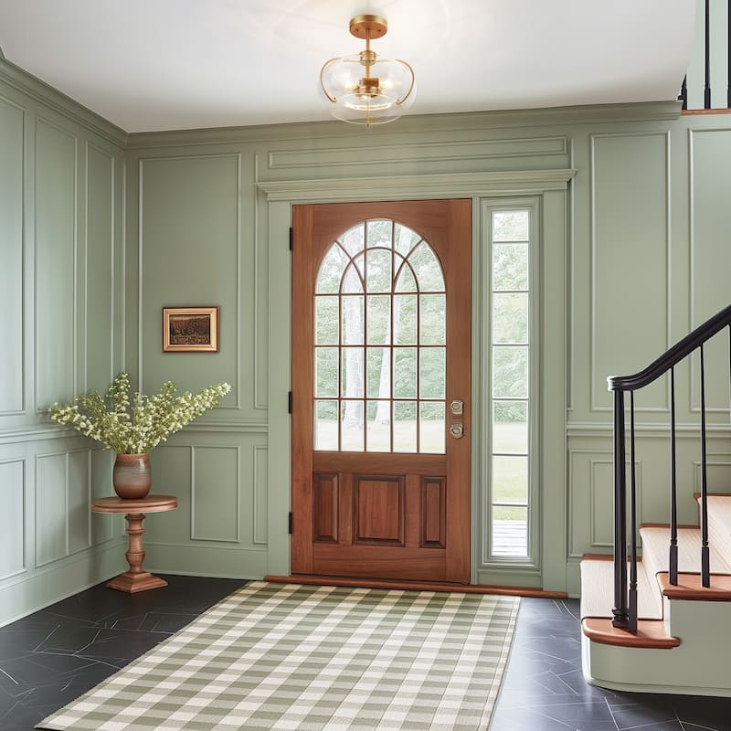 Modern Gold 3-Light Semi Flush Mount Transitional Glass Ceiling Light - Dark Gold - Dia.12"xH11.5"