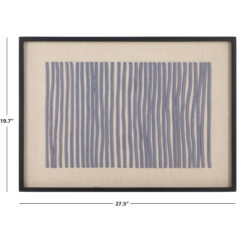 SAFAVIEH Home Kio 27.6W x 19.7L-inch Silver Grey/Purple Framed Embroidery Art - Silver Grey/Purple