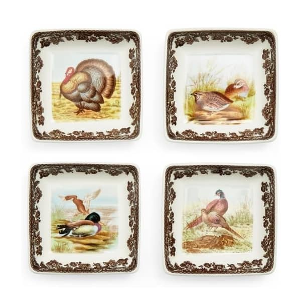 Spode Woodland Set of 4 Square Dishes - 3x3