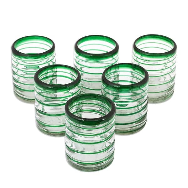 Drinking Green Glass Set of 7 Glasses