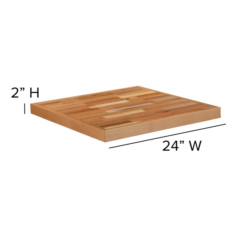 Square Solid Wood Butcher Block Tabletop
