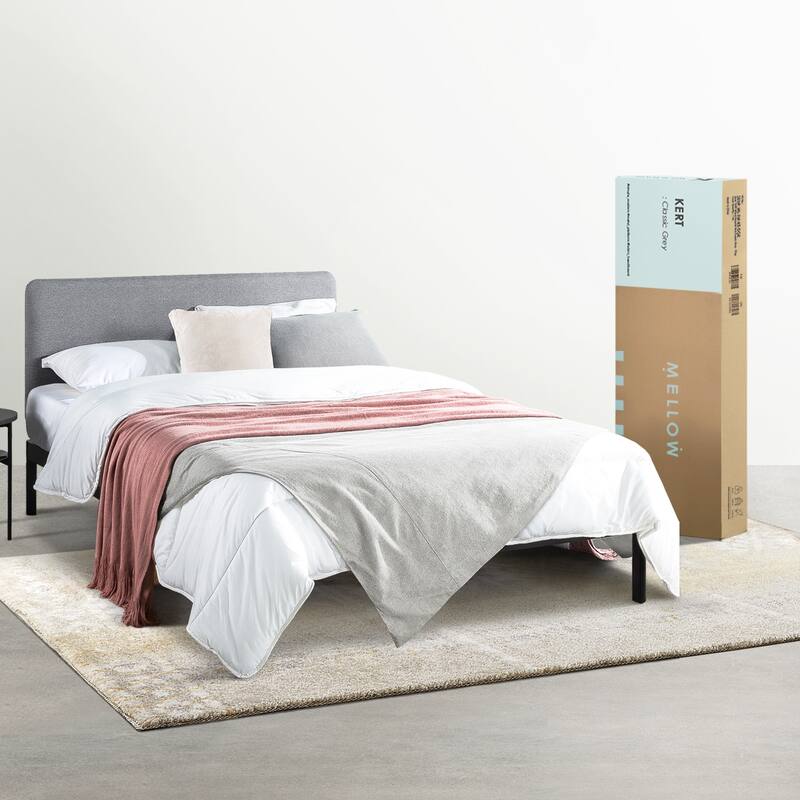 KERT Upholstered Metal Platform Bed by Crown Comfort - King