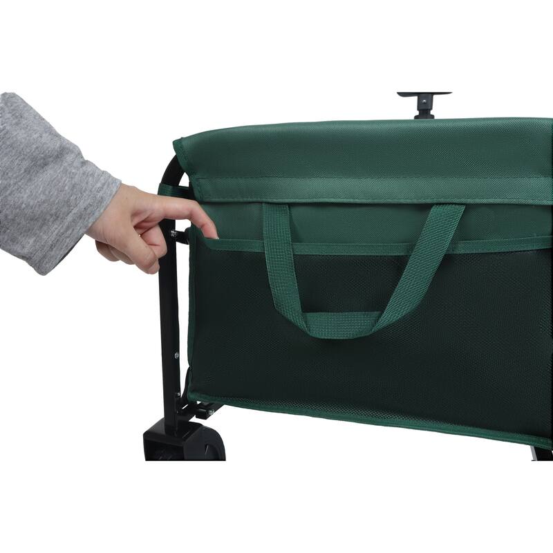 Expandable Dual-Layer Utility Wagon with 100% Extra Space - Grocery Cart for Camping, Shopping, Sports, Gardening, Fishing
