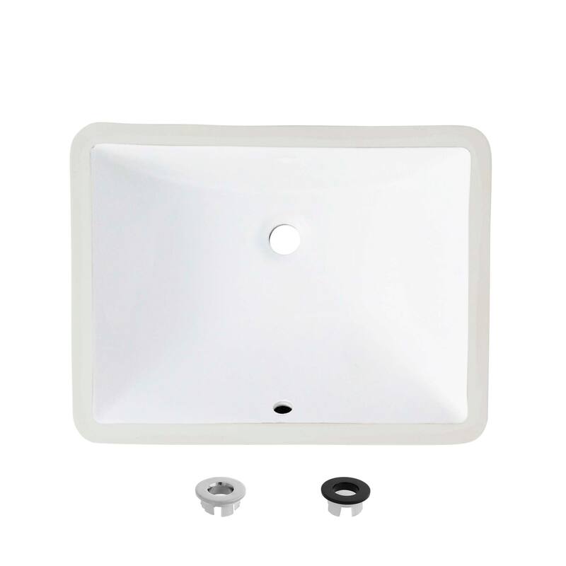 18.25"W x 13"D White Rectangular Undermount Bathroom Sink Set of 2 - White