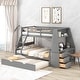 preview thumbnail 17 of 28, Multifunctional Twin over Full Bunk Bed with Trundle, Built-in Desk, Three Storage Drawers & Shelf