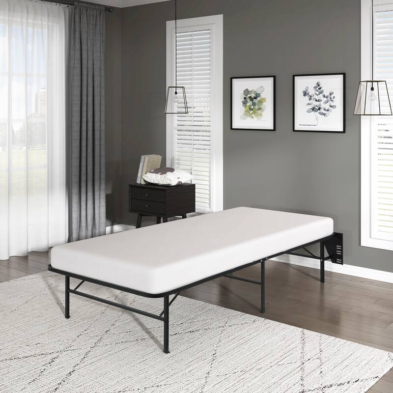 Twin Size Metal Platform Bed Frame with Foldable Design and 1000lb Capacity