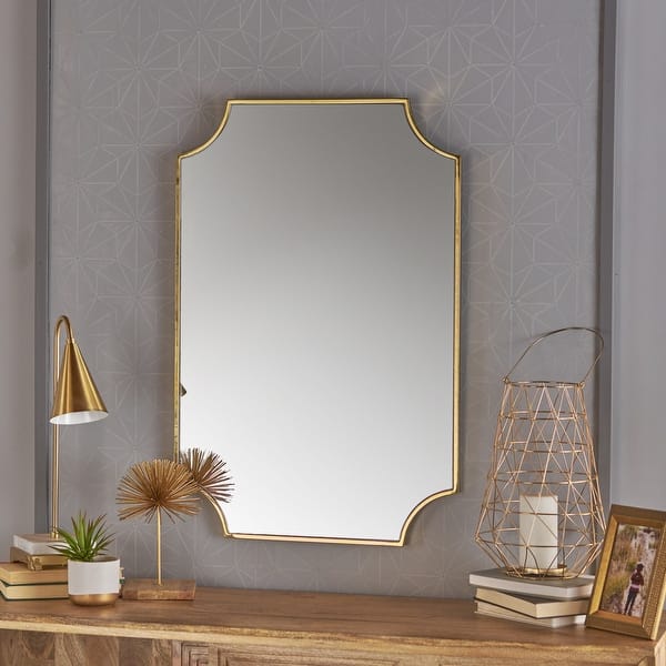 slide 9 of 8, Verne Gold Finish Glam Wall Mirror by Christopher Knight Home - N/A Gold